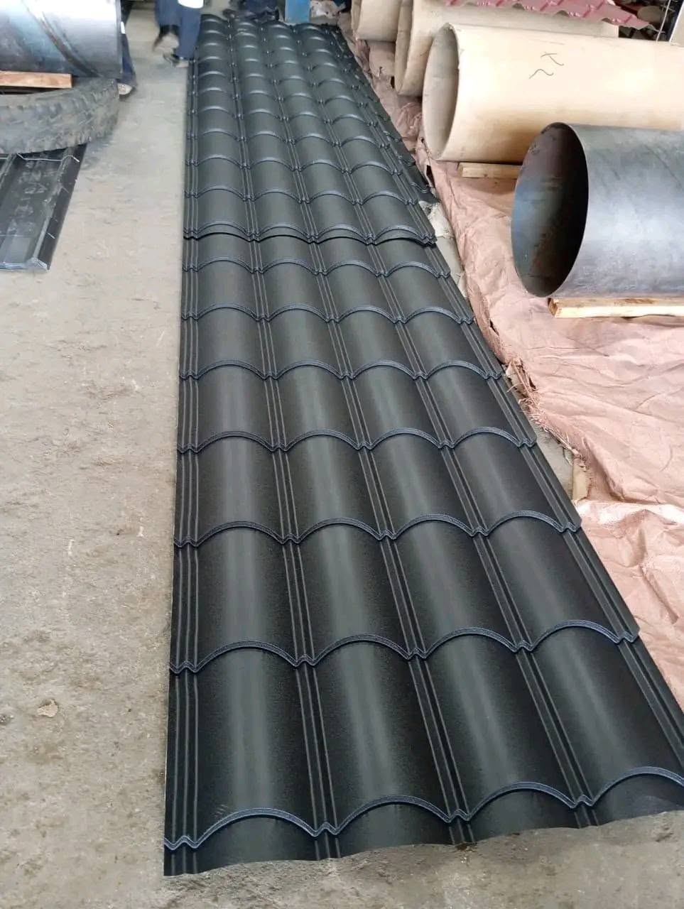 Roman Long Tile Mabati — Charcoal Black Matte